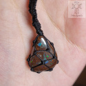 Opal Boulder naszyjnik makrama makramowy