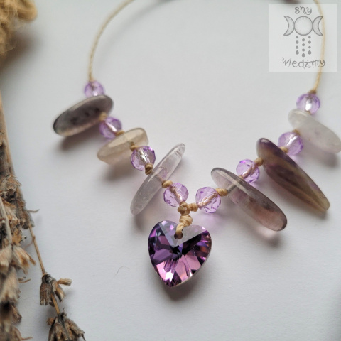 Bransoletka Crystal Love ametyst makrama makramowa Bransoletka Crystal Love ametyst makrama makramowa