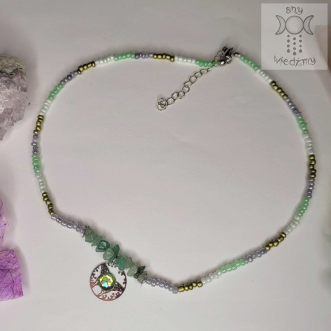 Candy Choker awenturyn stal koraliki Candy Choker awenturyn stal koraliki