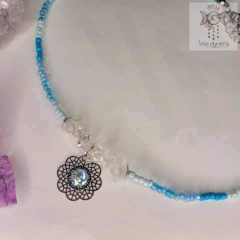 Candy Choker stal kryształ górski koraliki Candy Choker stal kryształ górski koraliki