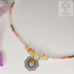Choker Candy cytryn stal koraliki