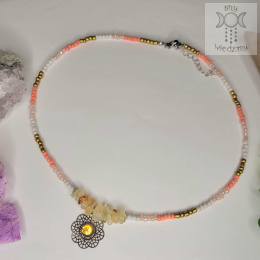Choker Candy cytryn stal koraliki