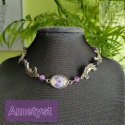 Choker Naszyjnik Fantasy Moon ametyst księżyc