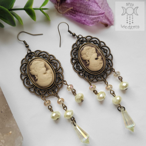 Kolczyki Crystal Cameo kamea kryształki Kolczyki Crystal Cameo kamea kryształki