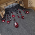 Kolia Burgundia koronka kryształki lace goth gothic