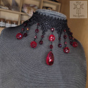 Kolia Burgundia koronka kryształki lace goth gothic