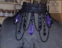 Kolia Lace Crystal black violet kryształki goth gothic
