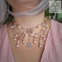 Kolia Sunset kamień księżycowy perły perełki słońce Sun kocie oko naszyjnik choker