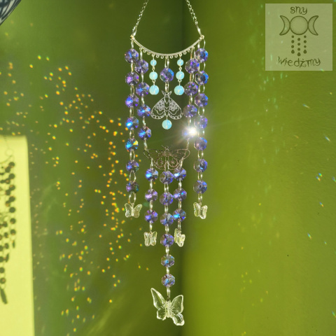 Łapacz Słońca Rainbow Moth II fiolet kryształki Ćma Ćmy Aurora zajączki opalit girlanda świetlna Łapacz Słońca Rainbow Moth II fiolet kryształki Ćma Ćmy Aurora zajączki opalit girlanda świetlna