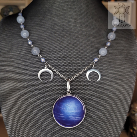 Naszyjnik Galaxy Neptun jadeit stal kosmos Naszyjnik Galaxy Neptun jadeit stal kosmos