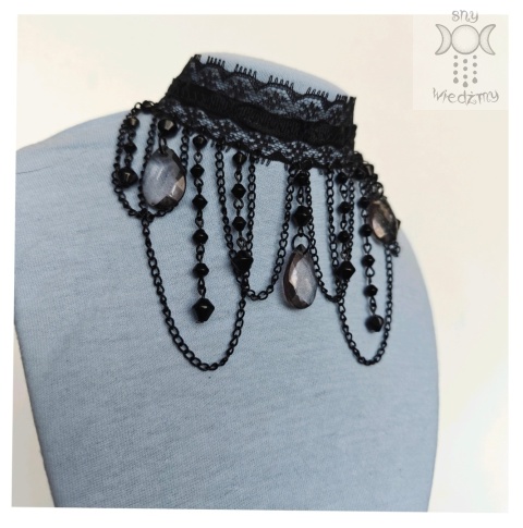 Kolia Lace Crystal tears kryształki goth gothic Kolia Lace Crystal tears kryształki goth gothic