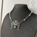 Moth Chain choker naszyjnik opalit triple moon