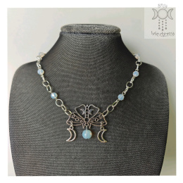 Moth Chain choker naszyjnik opalit triple moon