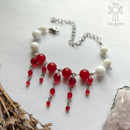 Bransoletka Neo Vampire Romance agat chalcedon stal Halloween