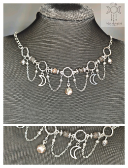 Choker Lumina Yooperlite hematyt księżyc moon