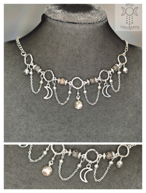 Choker Lumina Yooperlite hematyt księżyc moon Choker Lumina Yooperlite hematyt księżyc moon
