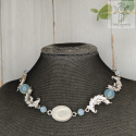 Choker Naszyjnik Fantasy Moon agat opalit księżyc