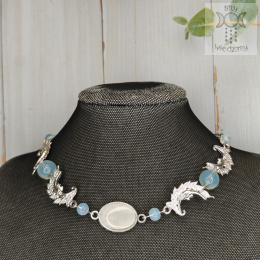 Choker Naszyjnik Fantasy Moon agat opalit księżyc