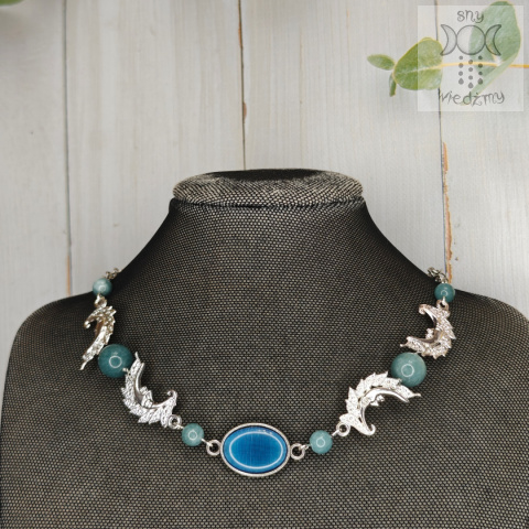 Choker Naszyjnik Fantasy Moon jadeit księżyc