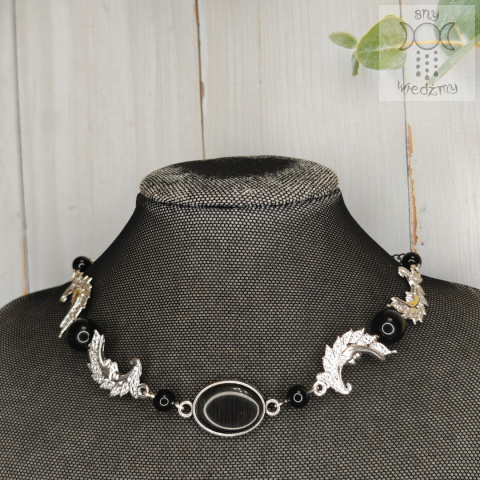 Choker Naszyjnik Fantasy Moon onyks księżyc Choker Naszyjnik Fantasy Moon onyks księżyc
