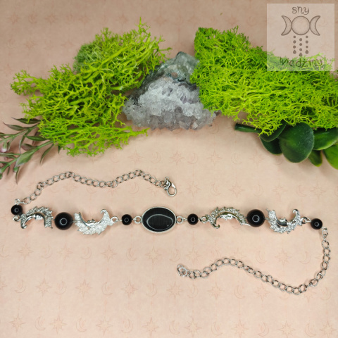 Choker Naszyjnik Fantasy Moon onyks księżyc Choker Naszyjnik Fantasy Moon onyks księżyc