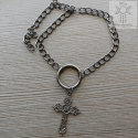 Obroża Nero Cross naszyjnik łańcuch krzyż