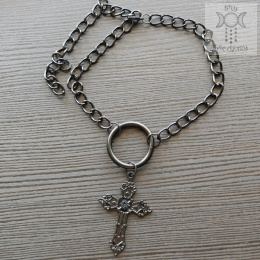 Obroża Nero Cross naszyjnik łańcuch krzyż