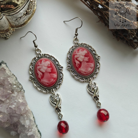 Kolczyki Bat Cameo kamea kryształki Kolczyki Bat Cameo kamea kryształki