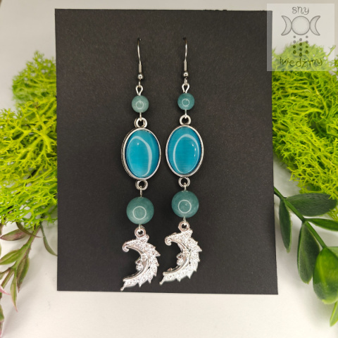 Kolczyki Fantasy Moon jadeit księżyc Kolczyki Fantasy Moon jadeit księżyc