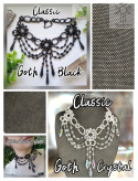 Kolia Classic Goth Black gotycka kolia czarna gothic witch victorian choker naszyjnik