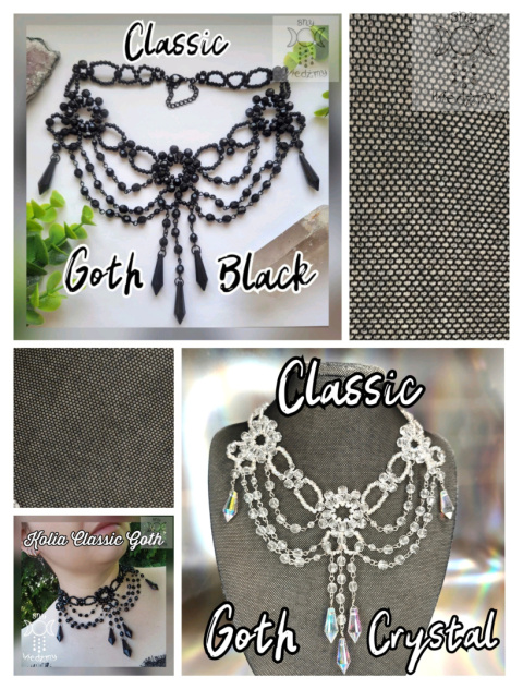 Kolia Classic Goth Black gotycka kolia czarna gothic witch victorian choker naszyjnik Kolia Classic Goth Black gotycka kolia czarna gothic witch victorian choker naszyjnik