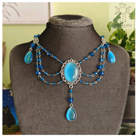 Kolia Crystal Blue niebieskie kryształ goth gothic victorian Kolia Crystal Blue niebieskie kryształ goth gothic victorian