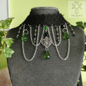 Kolia Crystal Dark Emerald szmaragd nilu koronka choker