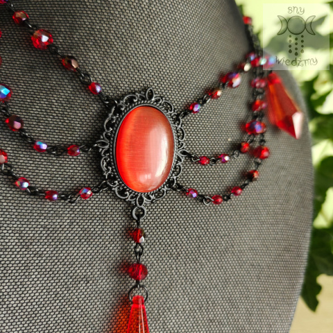 Kolia Crystal Red Black kryształki goth gothic victorian Kolia Crystal Red Black kryształki goth gothic victorian