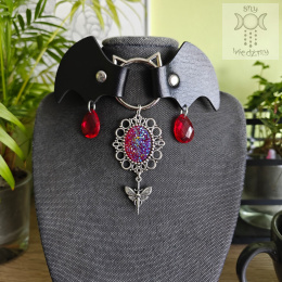 Obroża Dracul dusik choker kolia nietoperz bloody blood krew vampire wampir