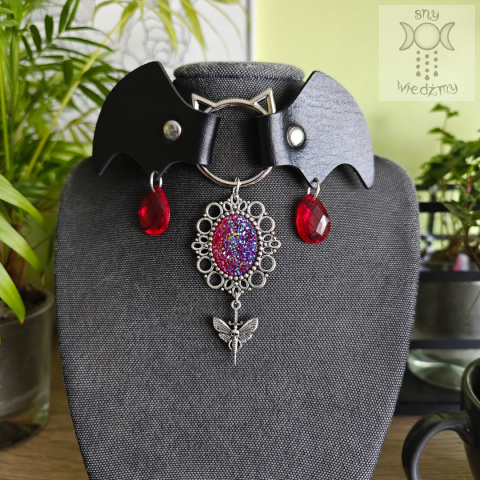 Obroża Dracul dusik choker kolia nietoperz bloody blood krew vampire wampir Obroża Dracul dusik choker kolia nietoperz bloody blood krew vampire wampir