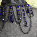 Kolia Lace Crystal navy atramentowy kryształki goth gothic