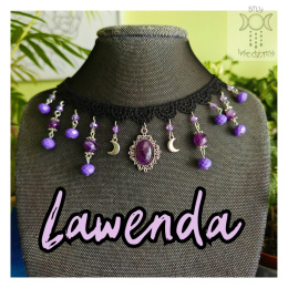 Kolia Lawenda ametyst księżyc moon choker dusik goth gothic