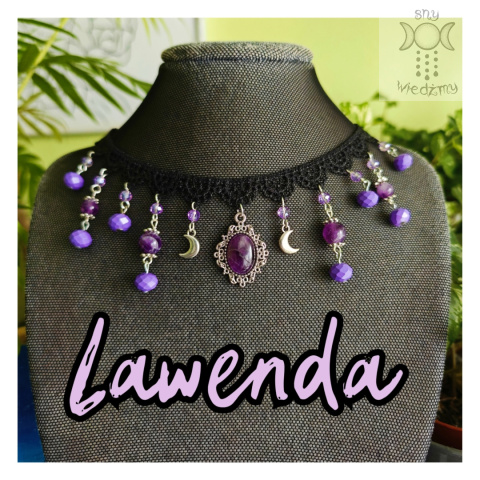 Kolia Lawenda ametyst księżyc moon choker dusik goth gothic Kolia Lawenda ametyst księżyc moon choker dusik goth gothic