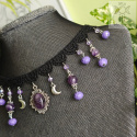 Kolia Lawenda ametyst księżyc moon choker dusik goth gothic
