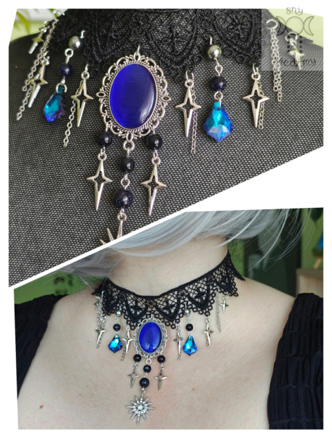 Kolia Baroque Shadows chalcedon choker naszyjnik gwiazdy uleksyt Kolia Baroque Shadows chalcedon choker naszyjnik gwiazdy uleksyt