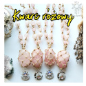 Makramowy naszyjnik kwarc różowy makrama gwiazda księżyc