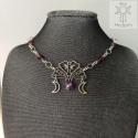 Moth Chain choker naszyjnik ametyst triple moon