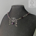 Moth Chain choker naszyjnik ametyst triple moon
