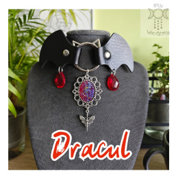 Obroża Dracul dusik choker kolia nietoperz bloody blood krew vampire wampir