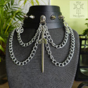 Obroża choker Sword ćwieki spike pentagram