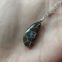 Opal Boulder naszyjnik stal pleciony jak makrama