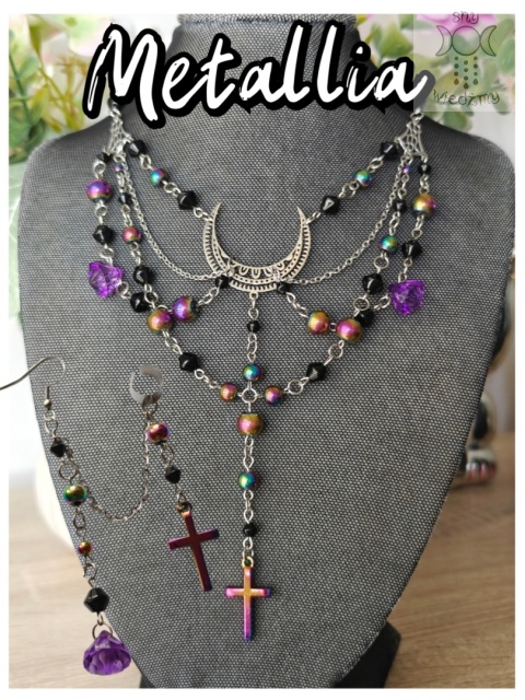 Kolia Metallia stal hematyt tęczowy stal hematyt krzyż rainbow Cross kryształki Kolia Metallia stal hematyt tęczowy stal hematyt krzyż rainbow Cross kryształki