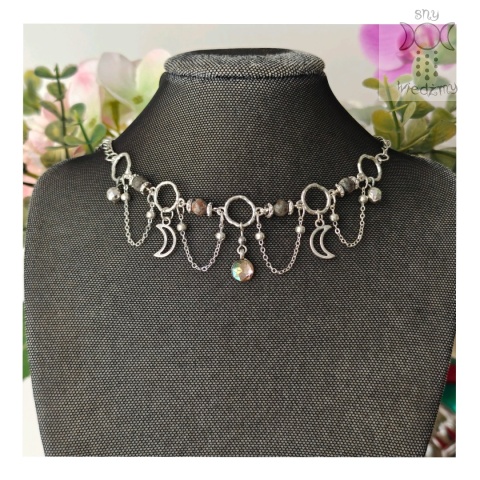Choker Lumina Yooperlite hematyt księżyc moon Choker Lumina Yooperlite hematyt księżyc moon