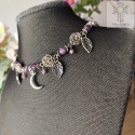 Flower Spirit ametyst choker naszyjnik róże Rose Moon księżyc